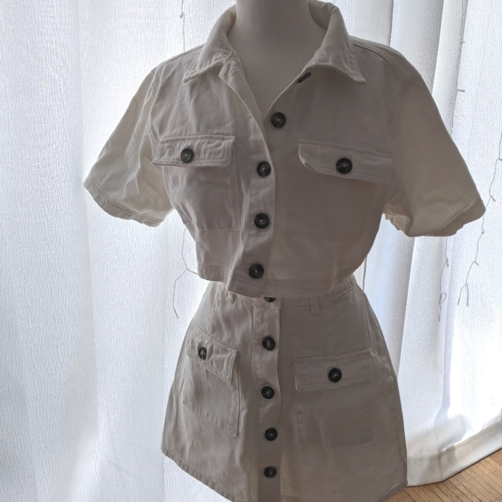 PLT White denim set